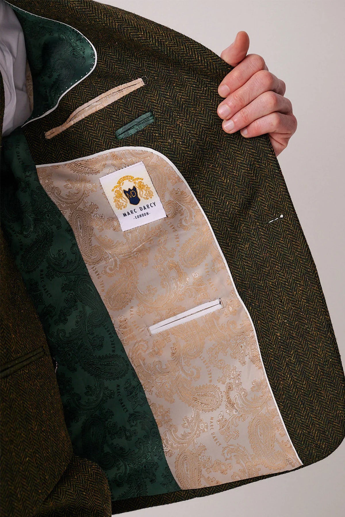 Marc Darcy Dean Olive Tweed Blazer