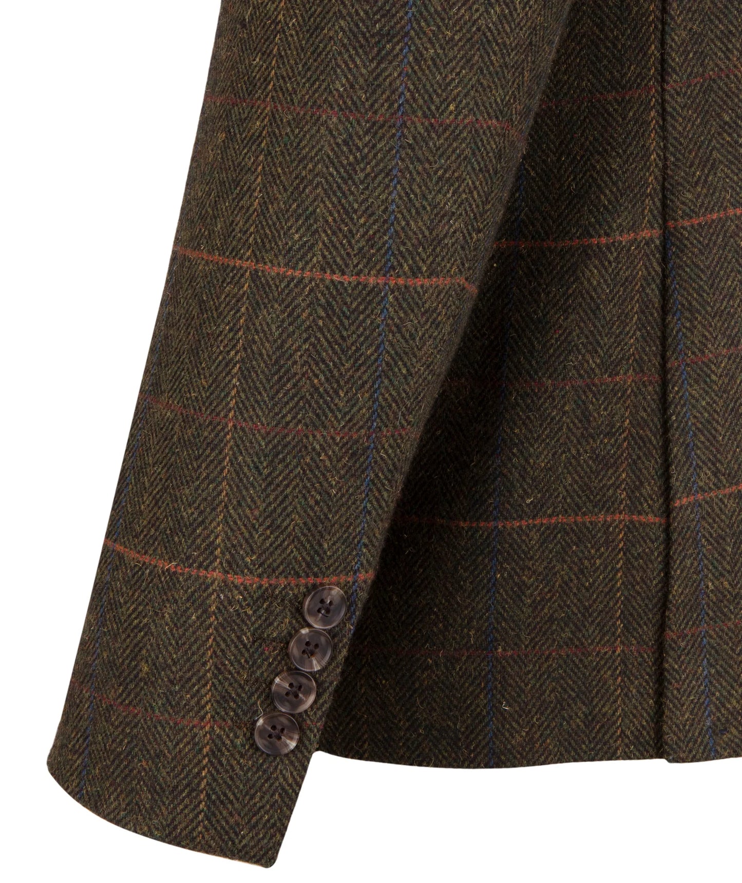 Fratelli Uniti Sergio Rich Olive Herringbone Check Blazer