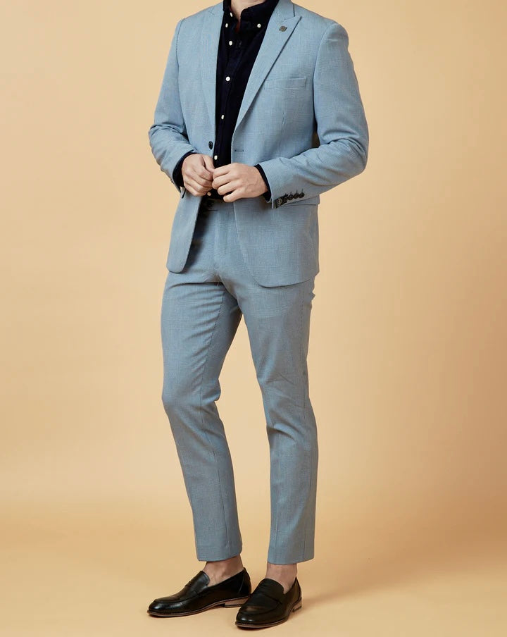 Marc Darcy Bromley Sky Blue Check Blazer