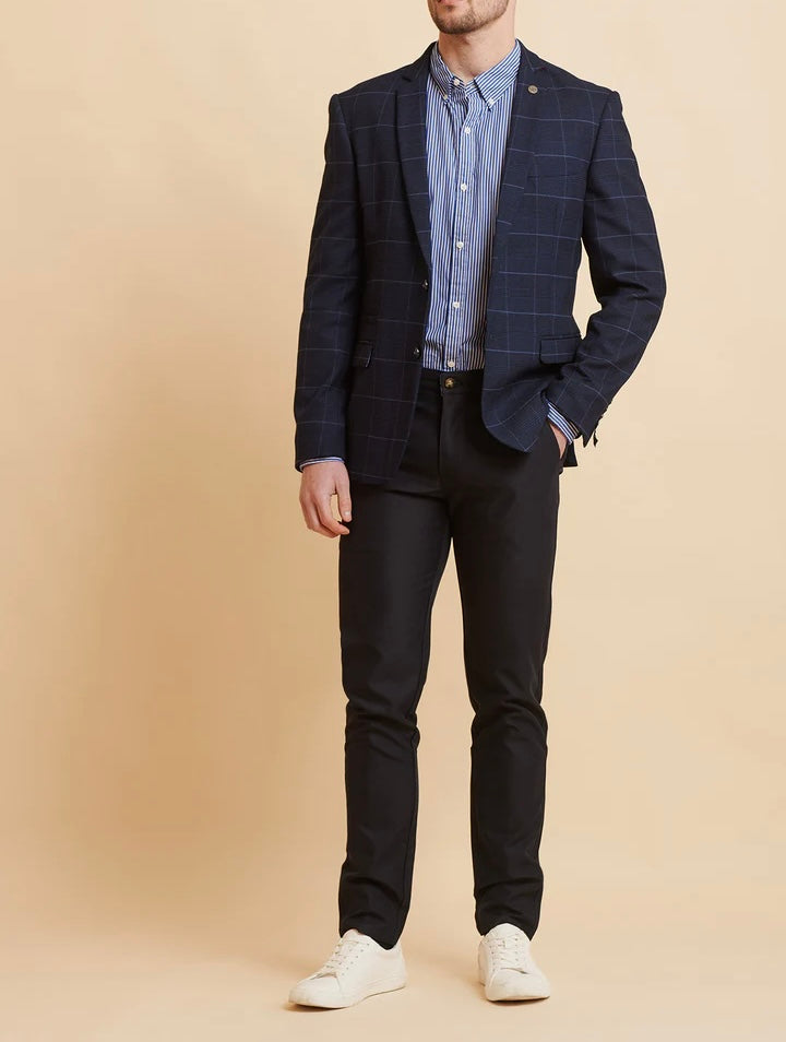 Marc Darcy Edinson Navy Sky Check Blazer