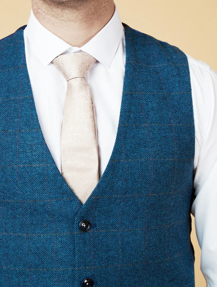 Marc Darcy Dion Blue Waistcoat