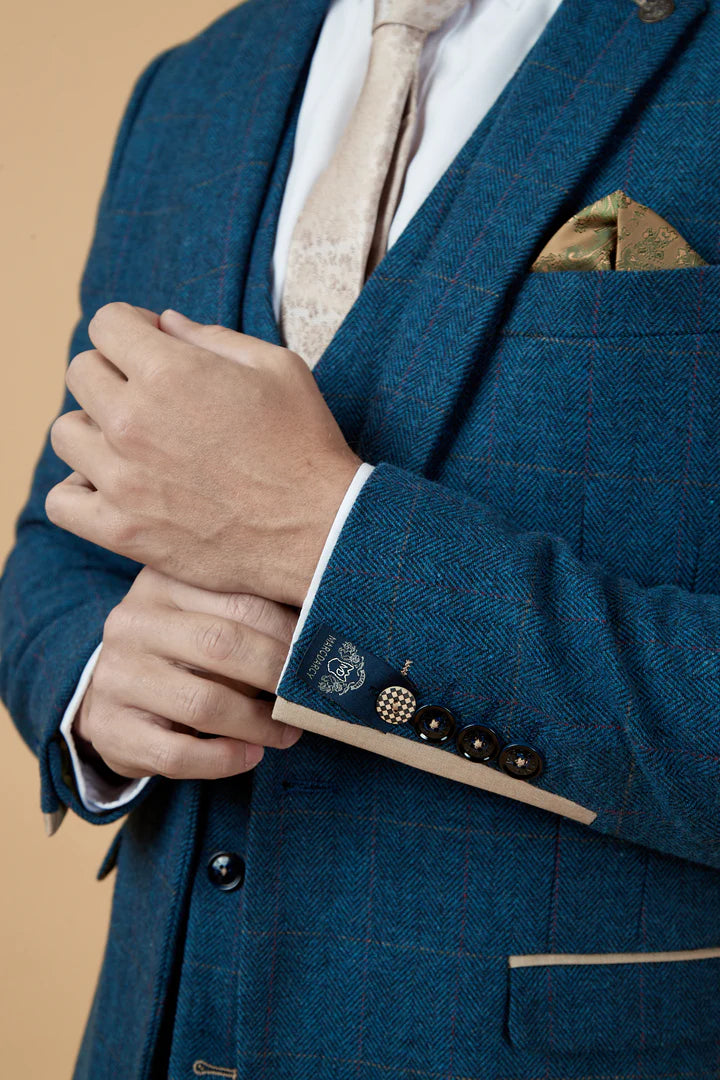 Marc Darcy Dion Blue Check Blazer
