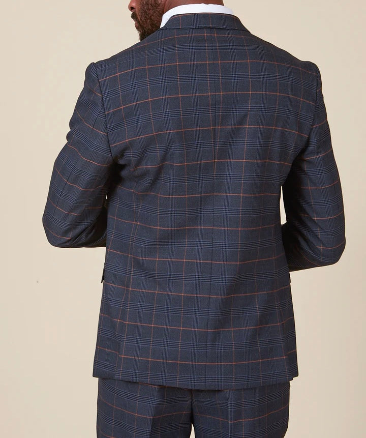 Marc Darcy Jenson Marine Navy Check Blazer