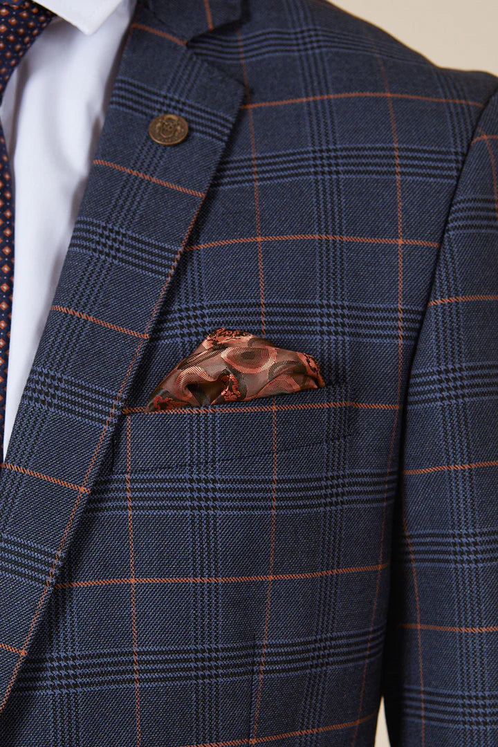 Marc Darcy Jenson Marine Navy Check Blazer