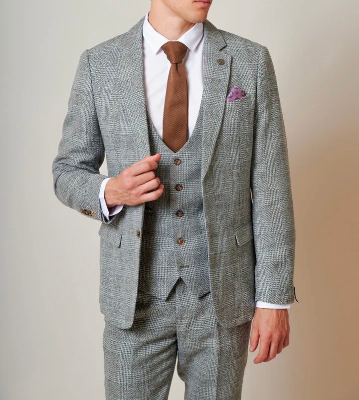 Marc Darcy Kris Silver Grey Tweed Blazer