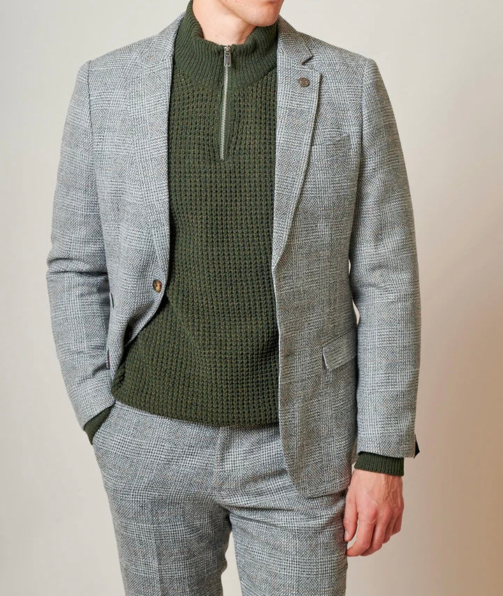 Marc Darcy Kris Silver Grey Tweed Blazer