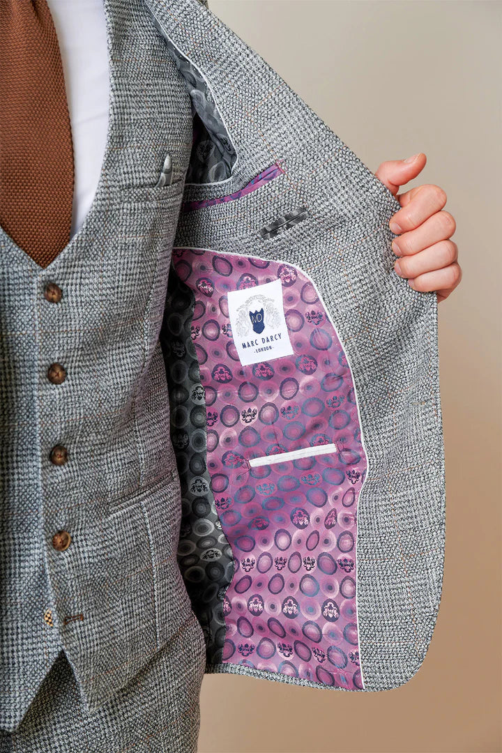 Marc Darcy Kris Silver Grey Tweed Blazer