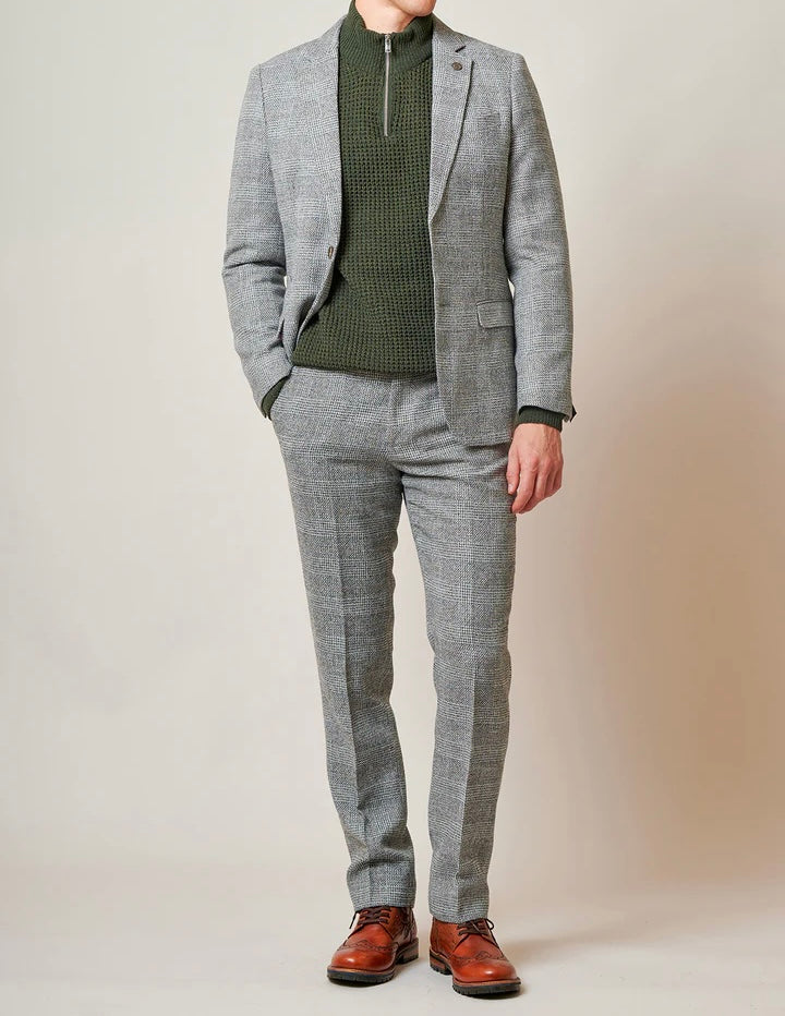 Marc Darcy Kris Silver Grey Tweed Blazer