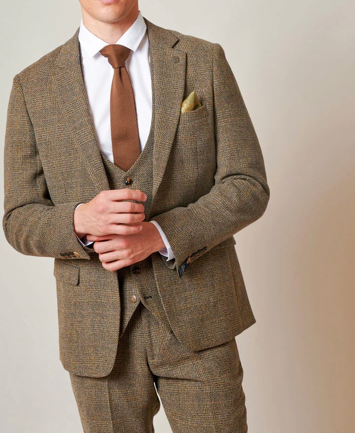 Marc Darcy Kris Tan Tweed Blazer