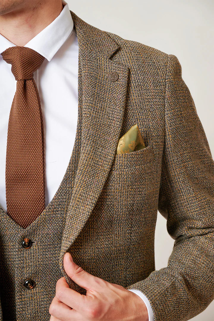 Marc Darcy Kris Tan Tweed Blazer