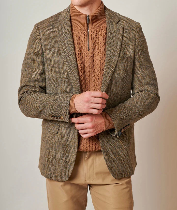 Marc Darcy Kris Tan Tweed Blazer