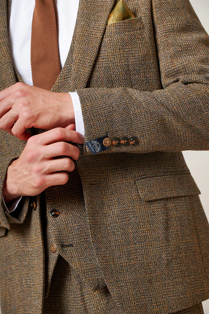 Marc Darcy Kris Tan Tweed Blazer