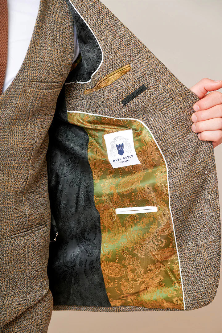 Marc Darcy Kris Tan Tweed Blazer