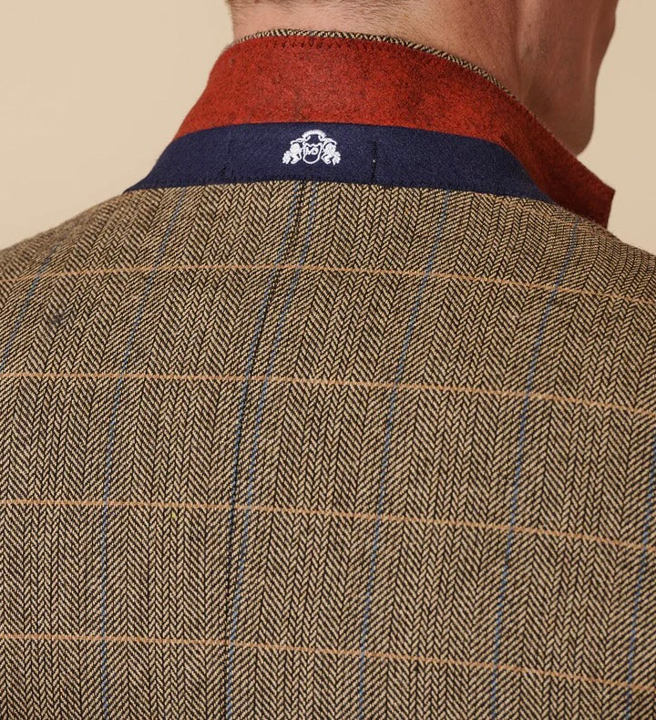 Marc Darcy Ted Tan Tweed Check Blazer