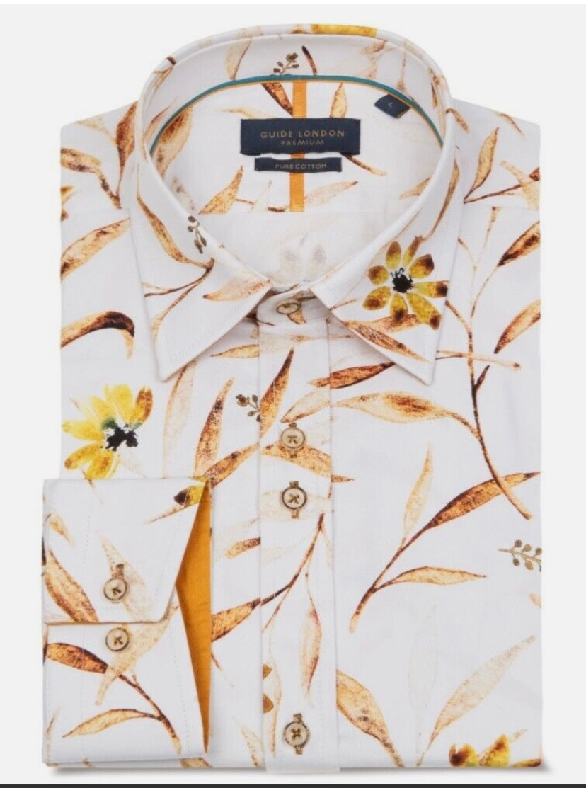 SALE Guide London Premium Floral Print Shirt
