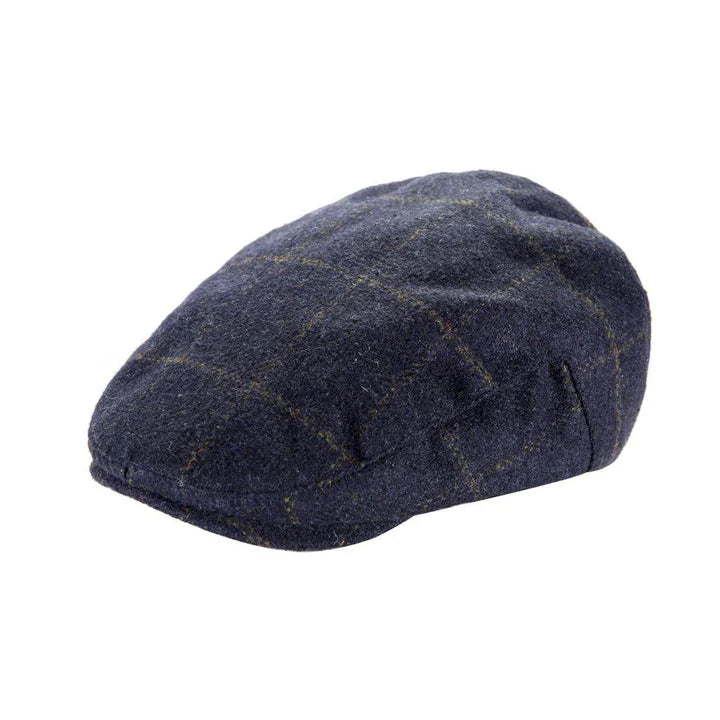 Heritage Traditions Blue Box Check Classic Tweed Flat Cap