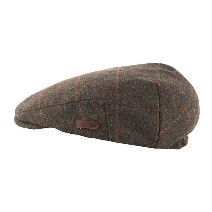 Heritage Traditions Green Box Check Classic Tweed Flat Cap