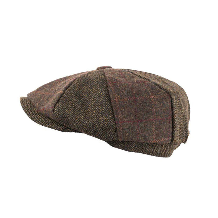 Heritage Traditions Green Tweed Patchwork Newsboy Cap