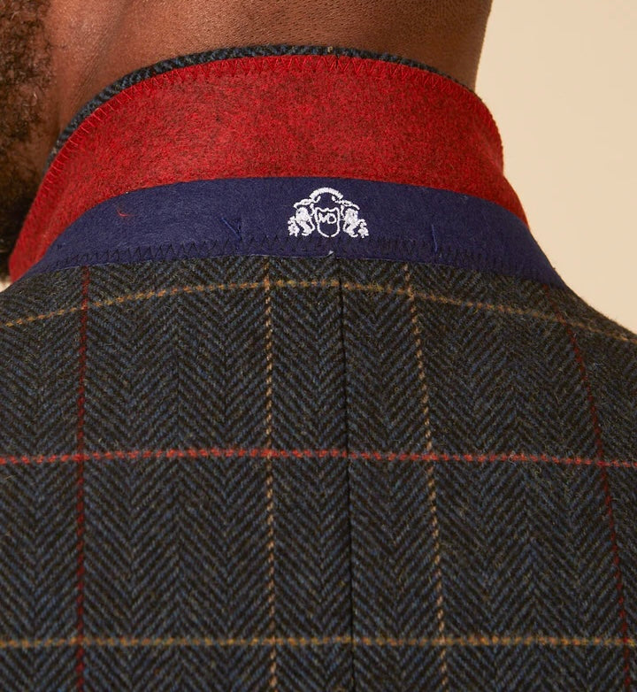 SALE Marc Darcy Eton Navy Blue Tweed Check Blazer