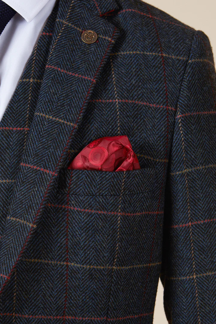 SALE Marc Darcy Eton Navy Blue Tweed Check Blazer
