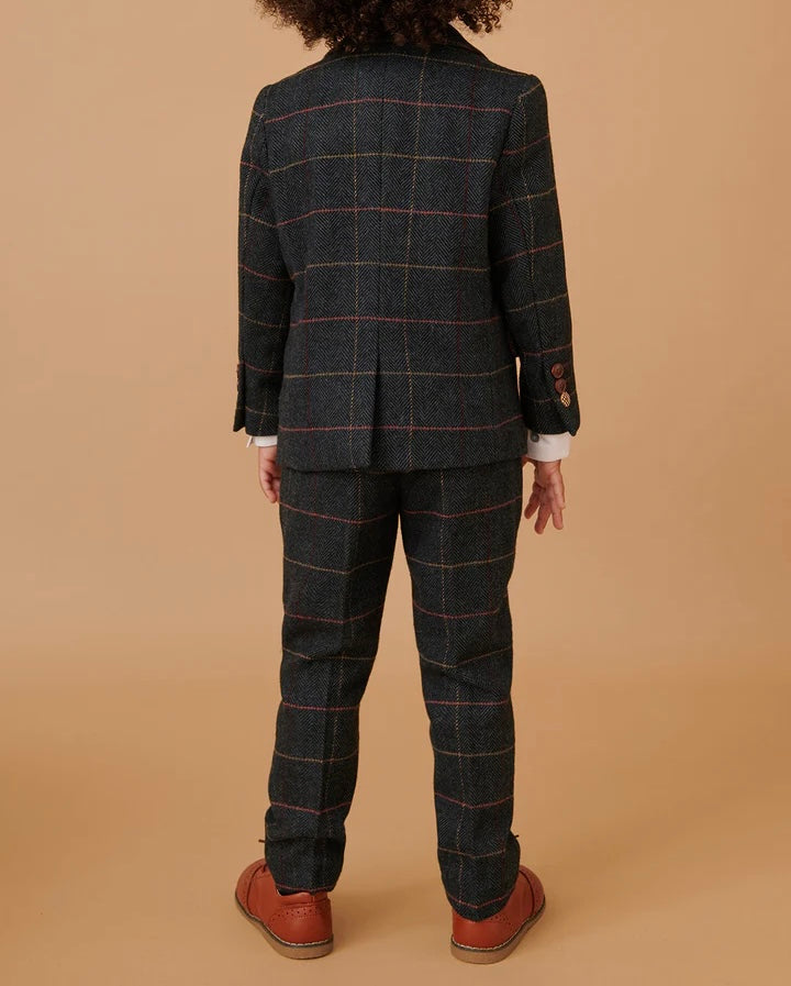 SALE Marc Darcy Eton Children’s Navy Blue Tweed Check Three Piece Suit