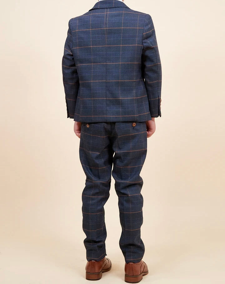Marc Darcy Jenson Marine Children’s Navy Check Three Piece Suit
