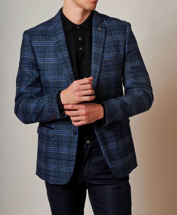 SALE Marc Darcy Andy Blue Check Blazer