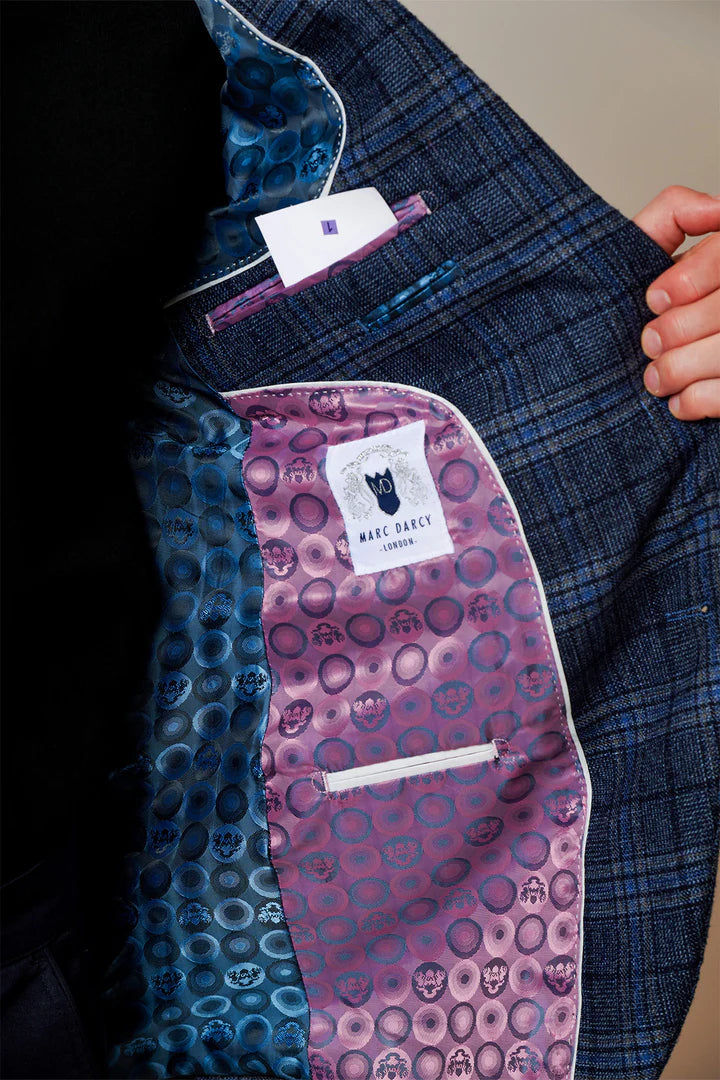 SALE Marc Darcy Andy Blue Check Blazer