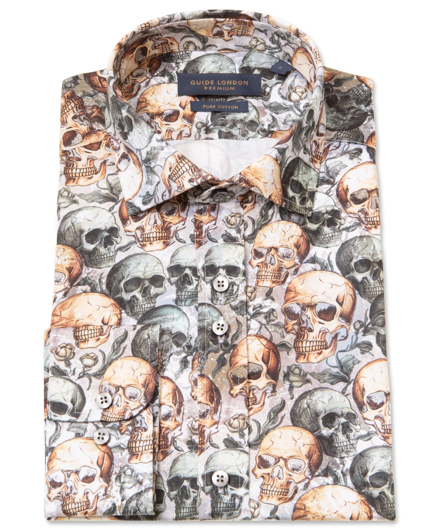 Guide London Premium Skull and Roses Shirt