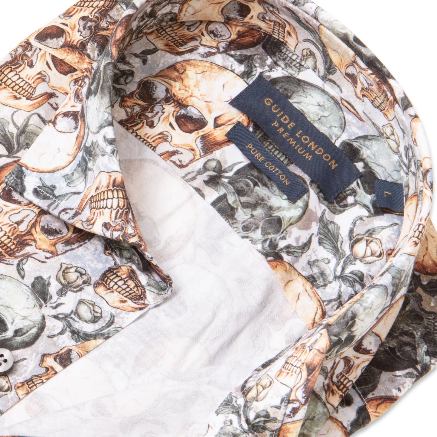 Guide London Premium Skull and Roses Shirt
