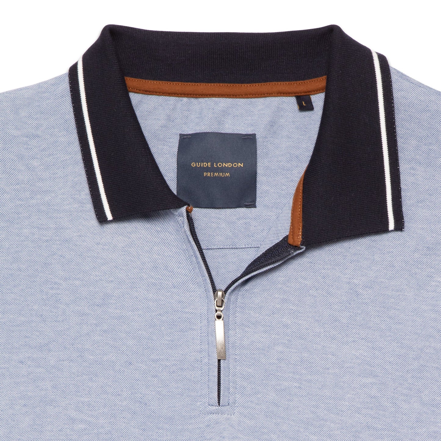 Guide London Premium Jersey Sky Zip Polo