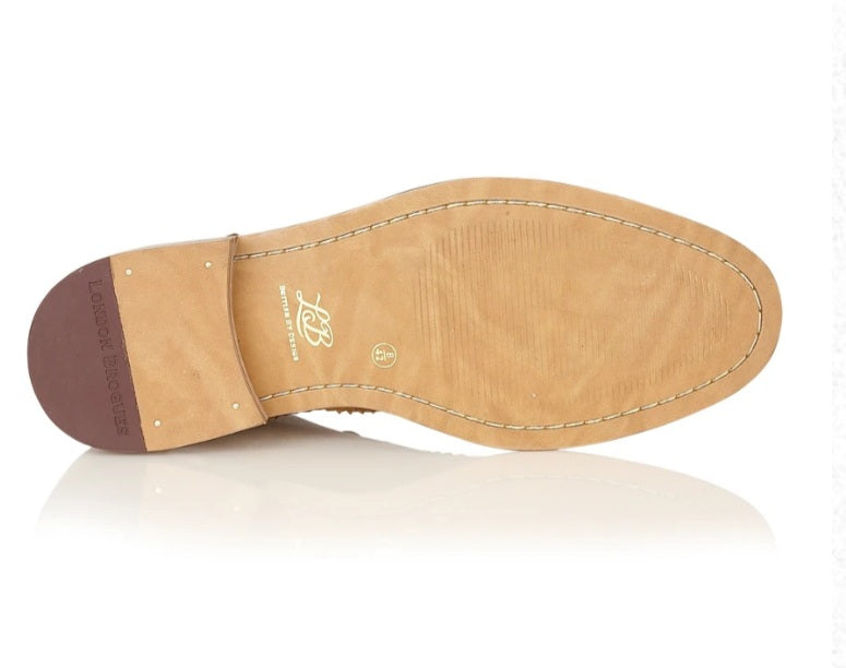 London Brogues Gatsby Tan Blue Shoe