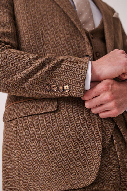 Marc Darcy Dean Tan Tweed Blazer