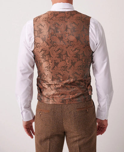 Marc Darcy Dean Tan Tweed Waistcoat