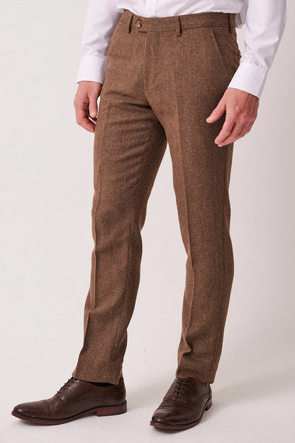 Marc Darcy Dean Tan Tweed Trousers
