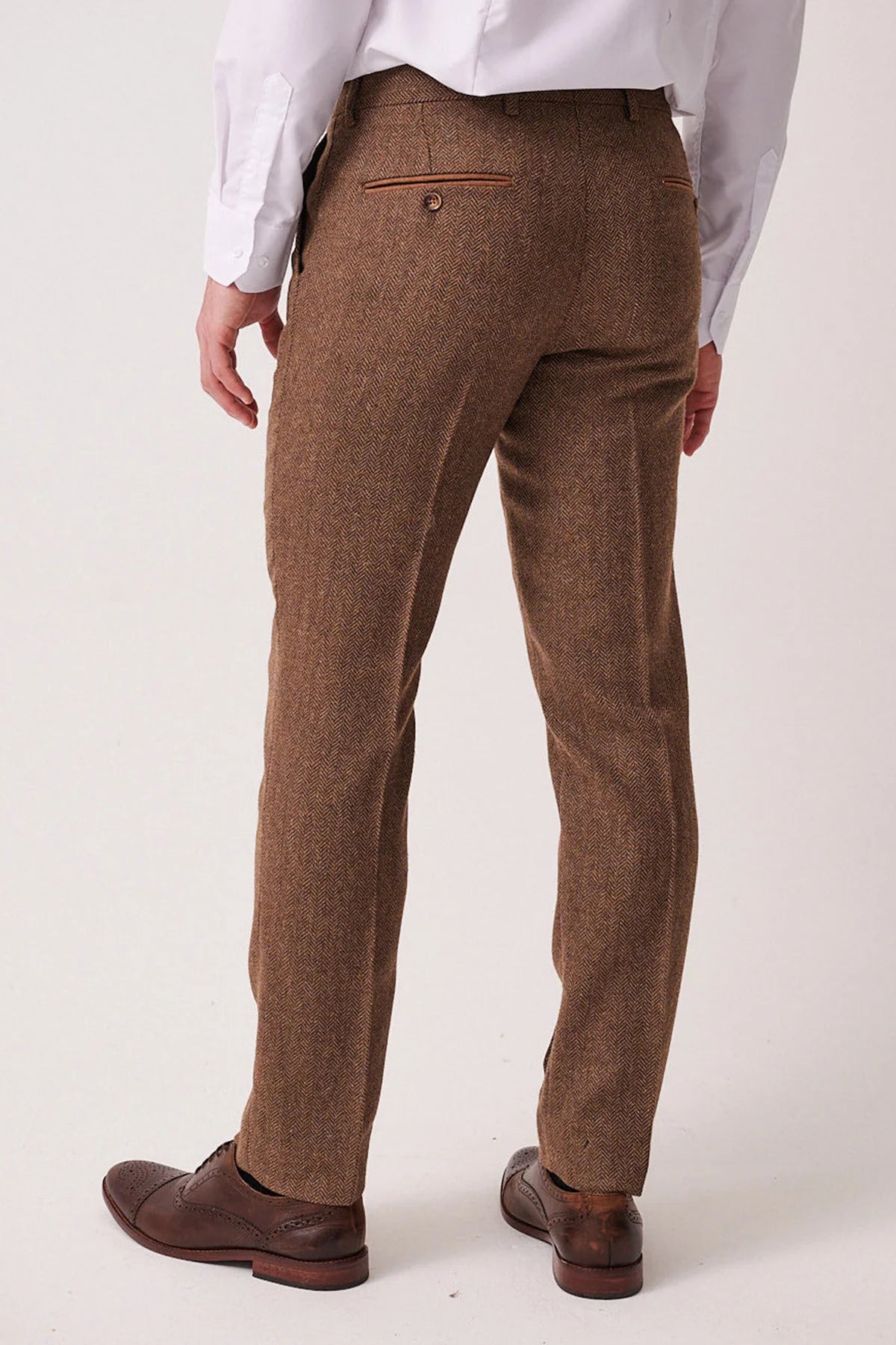 Marc Darcy Dean Tan Tweed Trousers