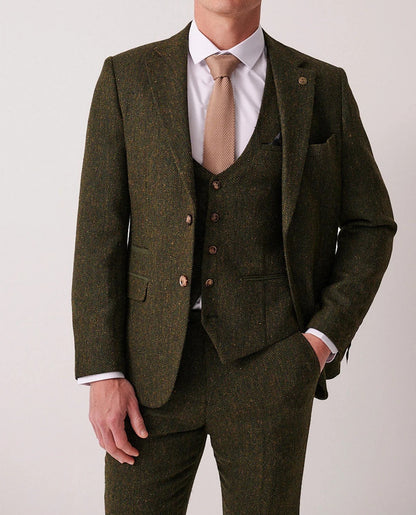 Marc Darcy Dean Olive Tweed Blazer