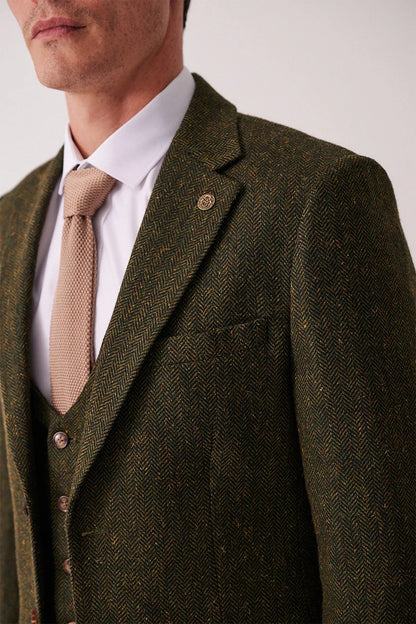 Marc Darcy Dean Olive Tweed Blazer