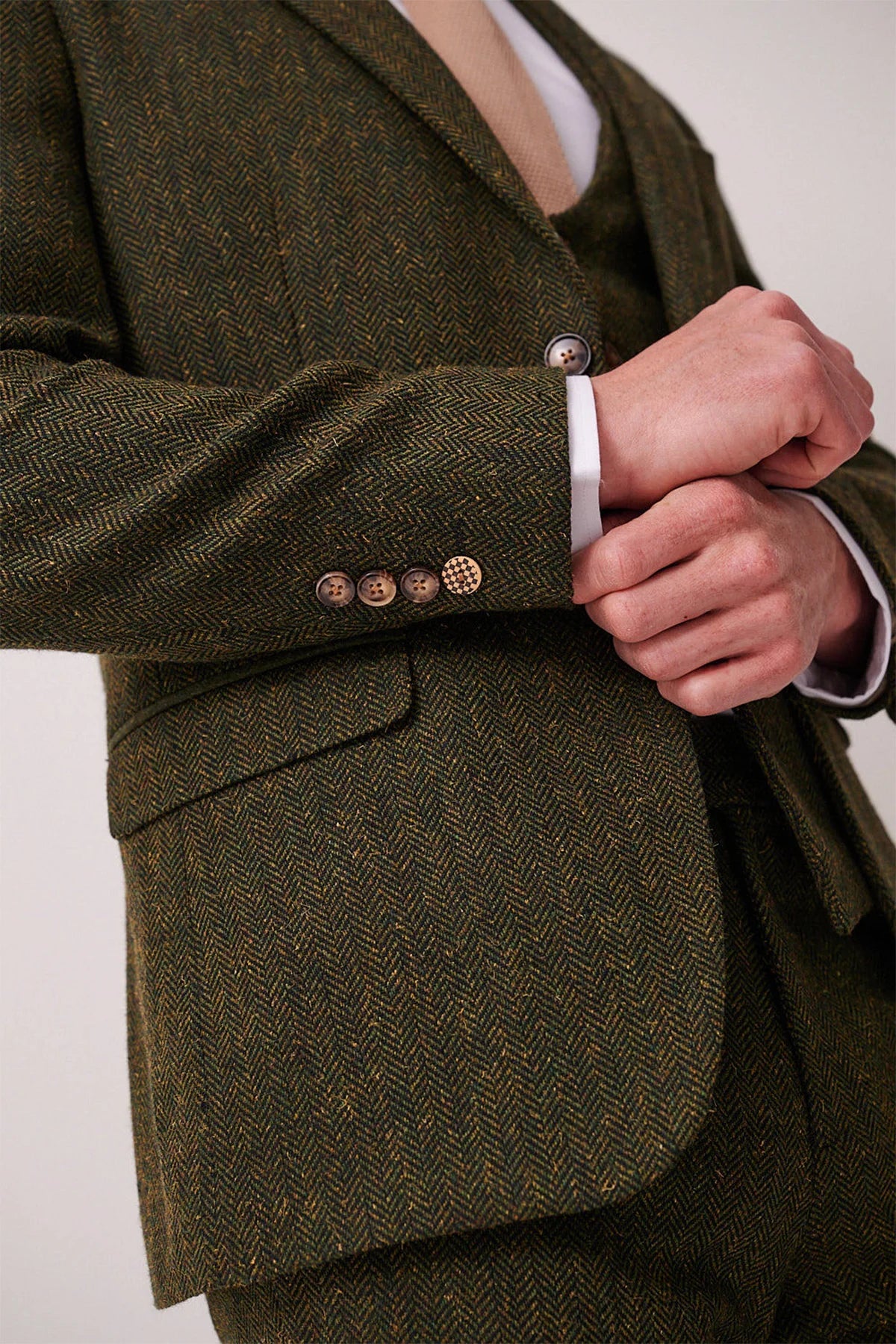 Marc Darcy Dean Olive Tweed Blazer