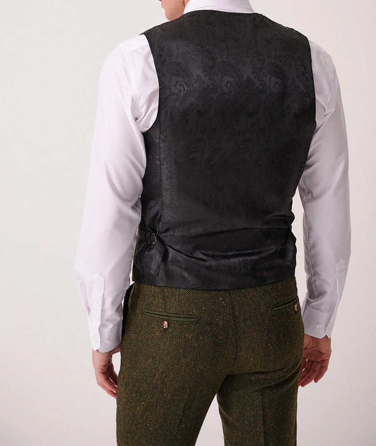 Marc Darcy Dean Olive Tweed Waistcoat