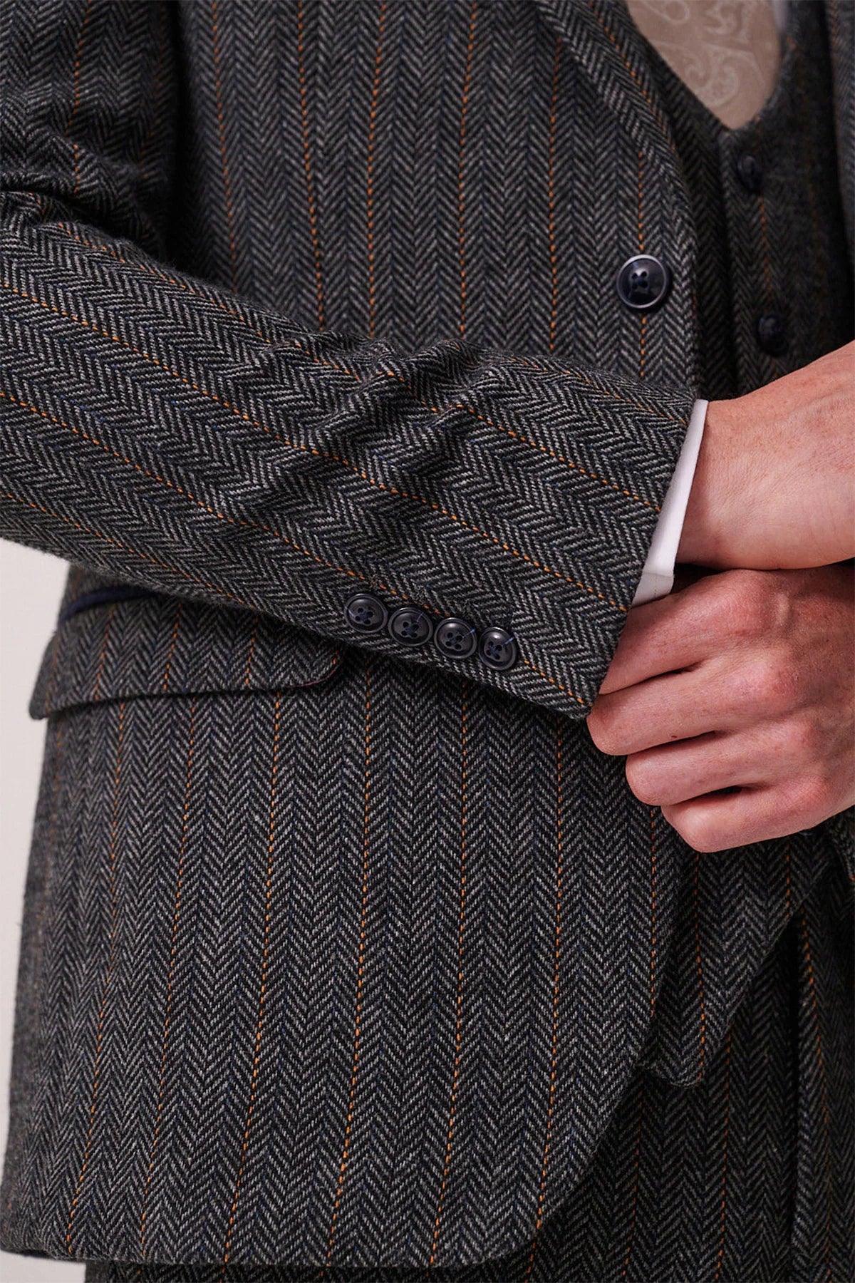 Marc Darcy Dominic Blue Grey Tweed Blazer