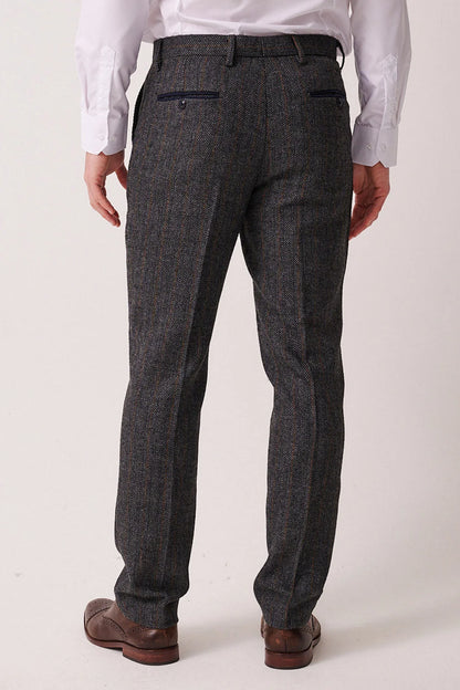 Marc Darcy Dominic Blue Grey Tweed Trousers