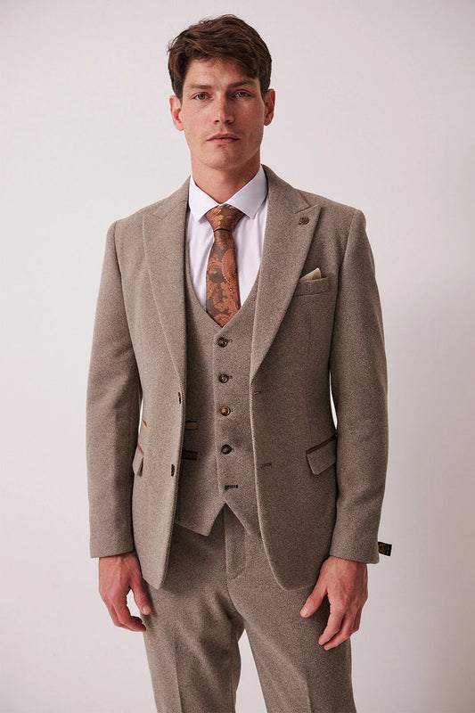 Marc Darcy Hayden Tan Crossweave Blazer