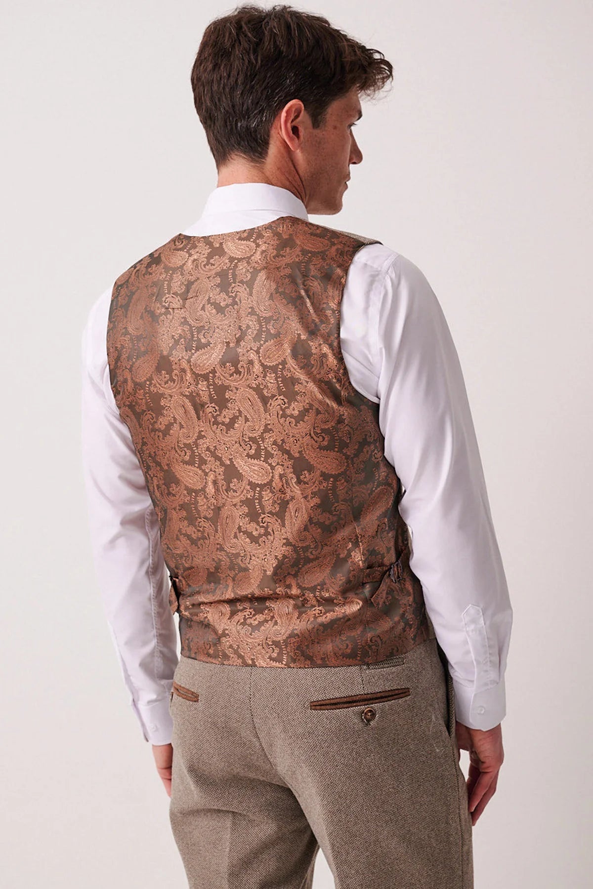 Marc Darcy Hayden Tan Crossweave Waistcoat