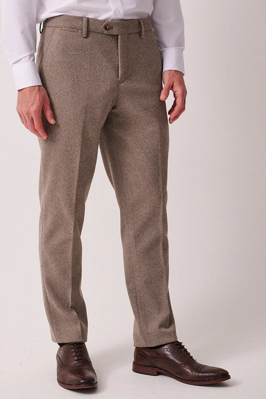 Marc Darcy Hayden Tan Crossweave Trousers
