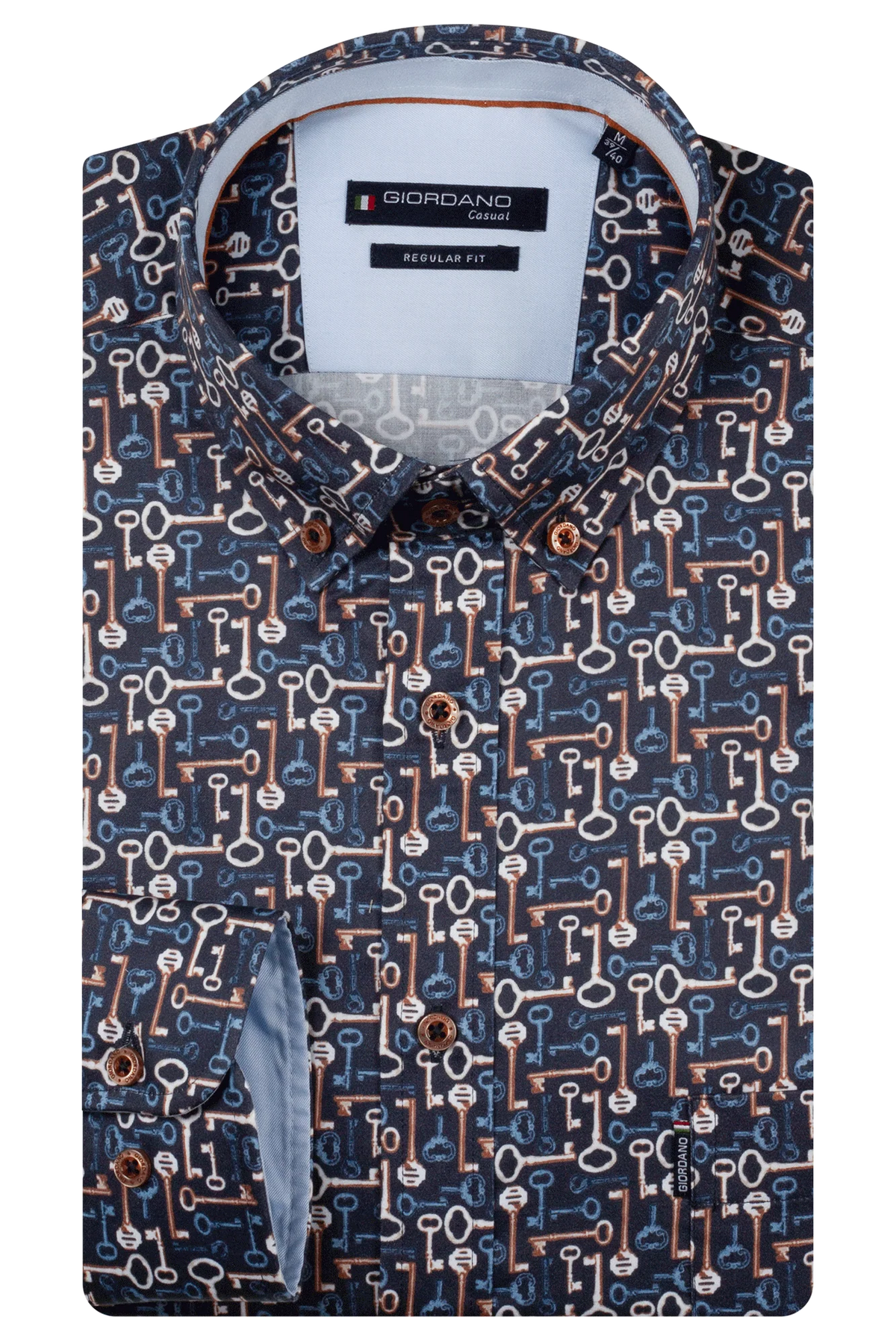 Giordano Navy Key Print Shirt