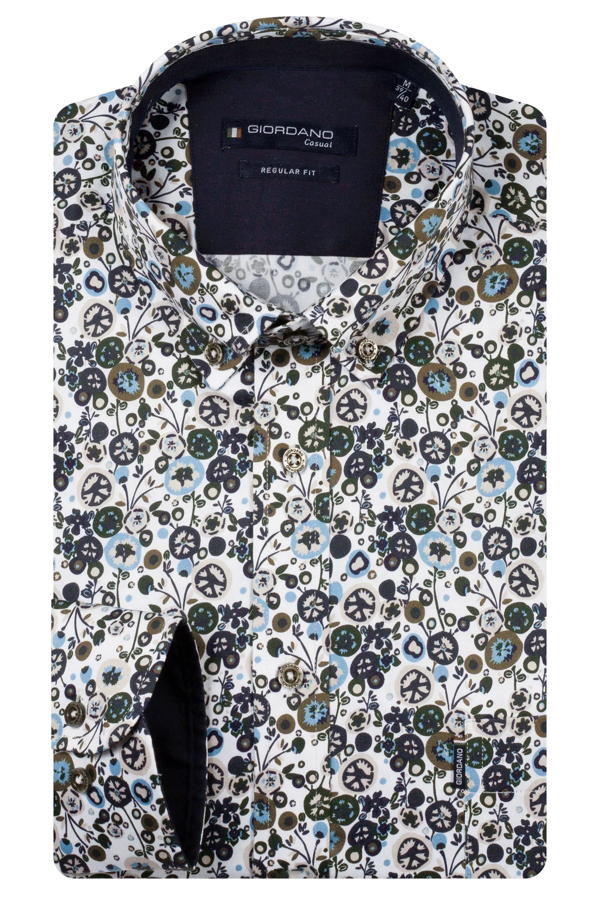 Giordano Satin Stretch Floral Print Shirt