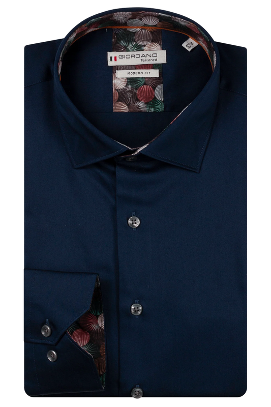 Giordano Dark Navy Inlay Print Shirt