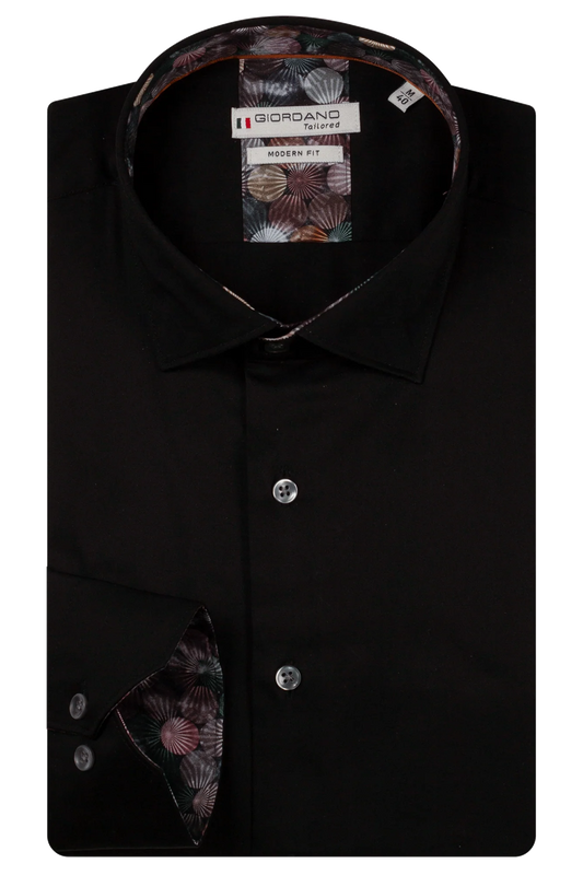 Giordano Black Inlay Print Shirt