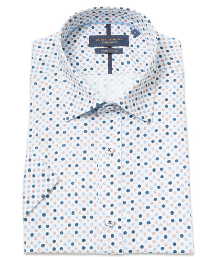 Guide London Premium Dotty Spotty Short Sleeve Shirt
